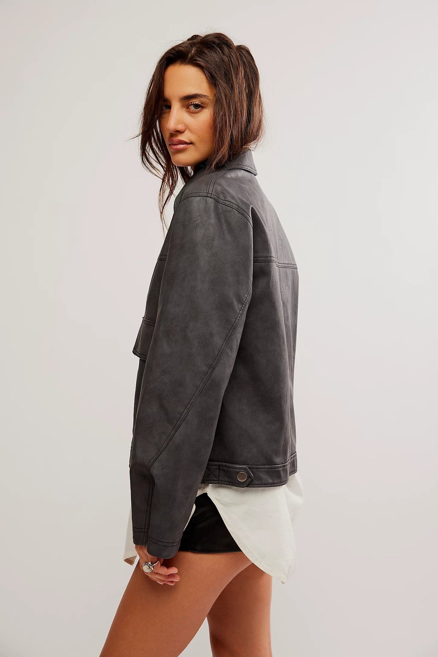 OUTERWEAR - FREE PEOPLE - Blair Vegan Leather Jacket - Nagel wereld