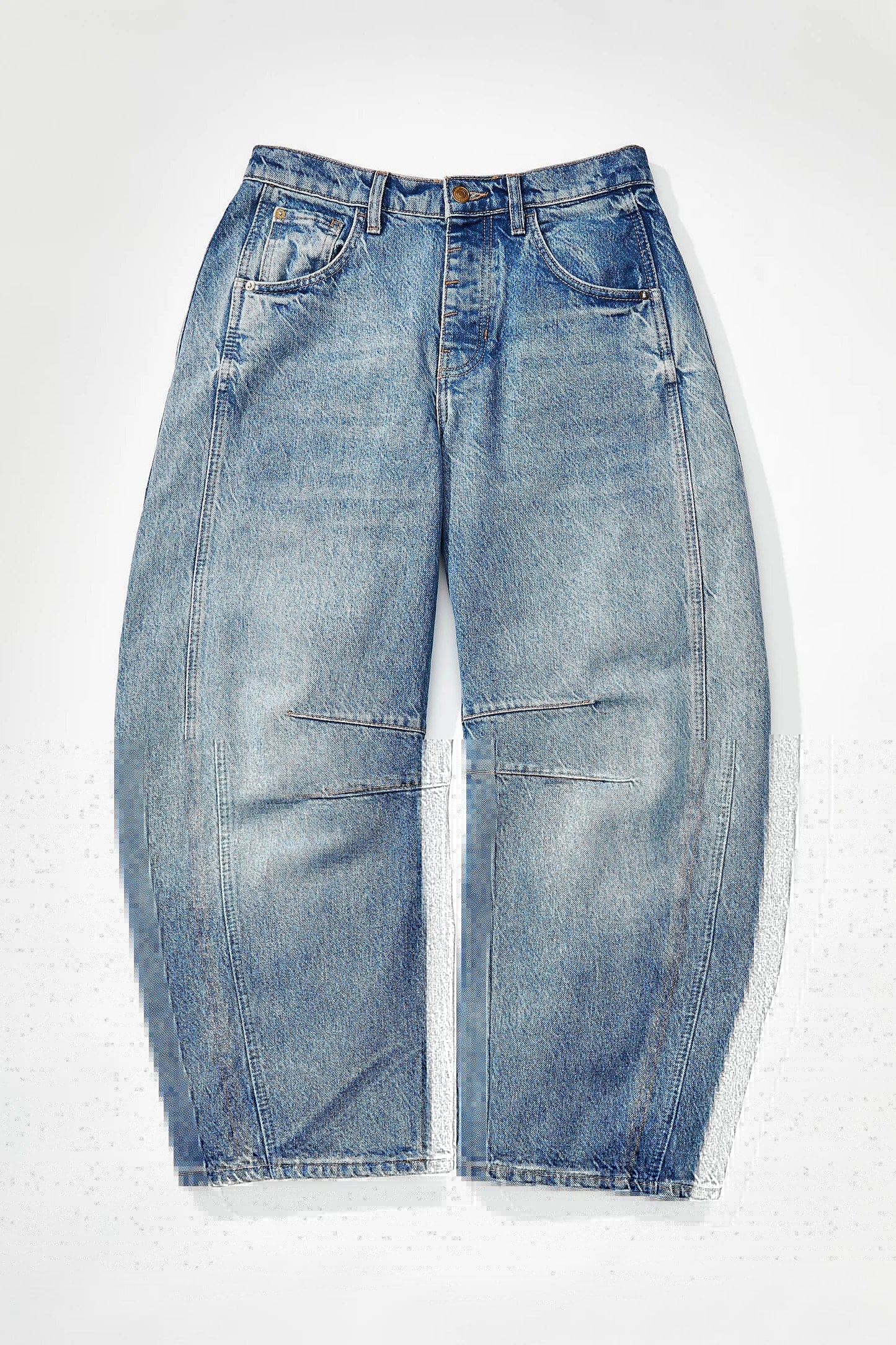 FREE PEOPLE denim Ultra Light Beam / 24 Good Luck Mid Rise Barrel Jean