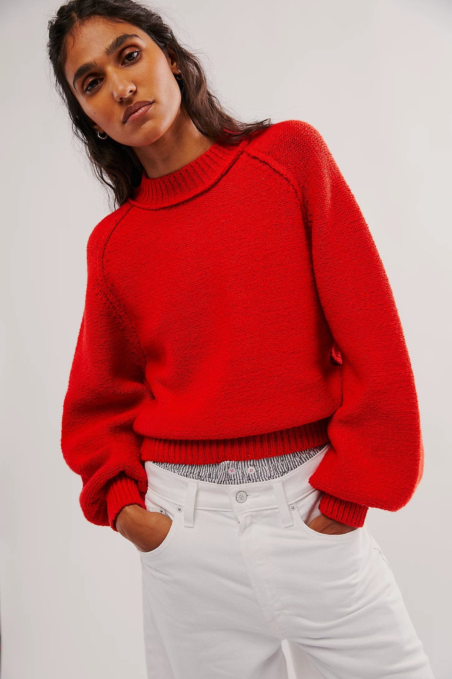 FREE PEOPLE sweaters Fiery Red / XS Riley Pullover