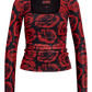 JJXX tops Red Rose / XS Rosa Saga Print Mesh Long Sleeve