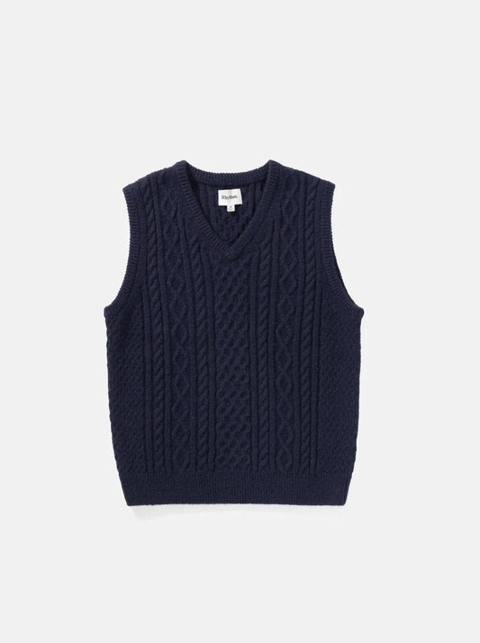 RHYTHM M SWEATERS Navy / S Mohair Knit Vest