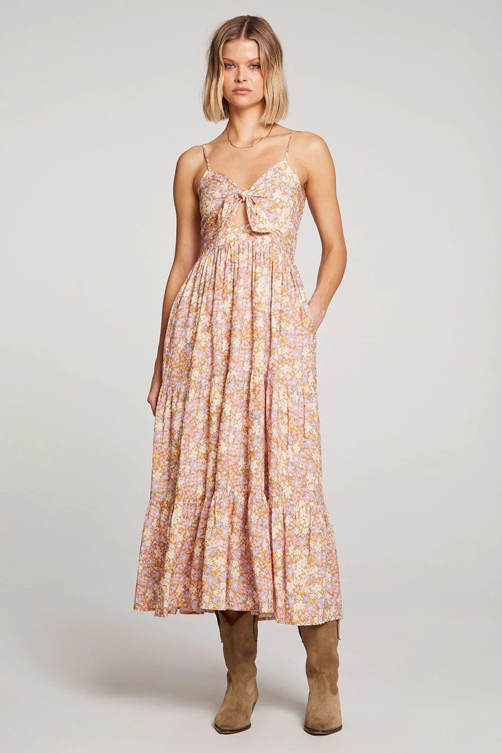 Dresses - Saltwater Luxe - Floral Midi Dress - Nagel wereld